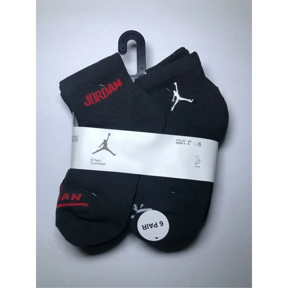 Jordan Kids Cushioned Ankle Socks 6 pack size 3Y-5Y